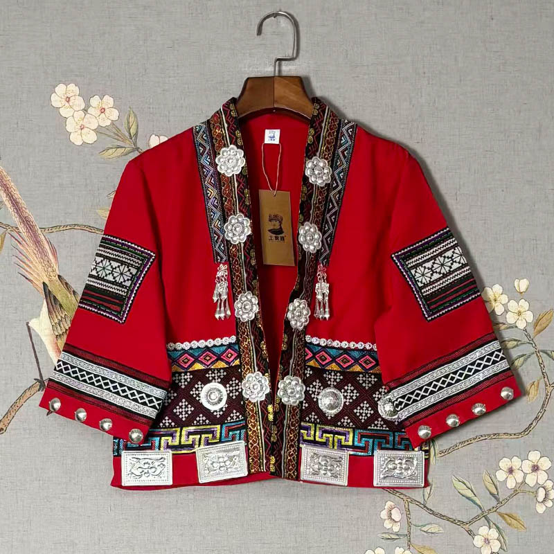Exotic Ethnic Jacket/Coat for Photoshoots, Travel & Dance Performances (Miao Village Style)