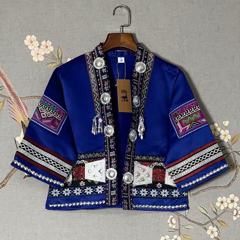 Exotic Ethnic Jacket/Coat for Photoshoots, Travel & Dance Performances (Miao Village Style)