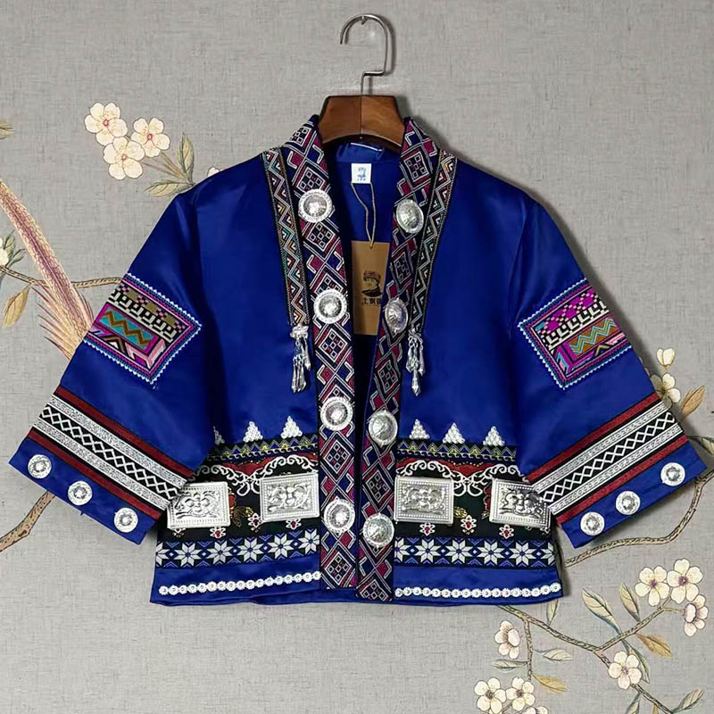 Exotic Ethnic Jacket/Coat for Photoshoots, Travel & Dance Performances (Miao Village Style)