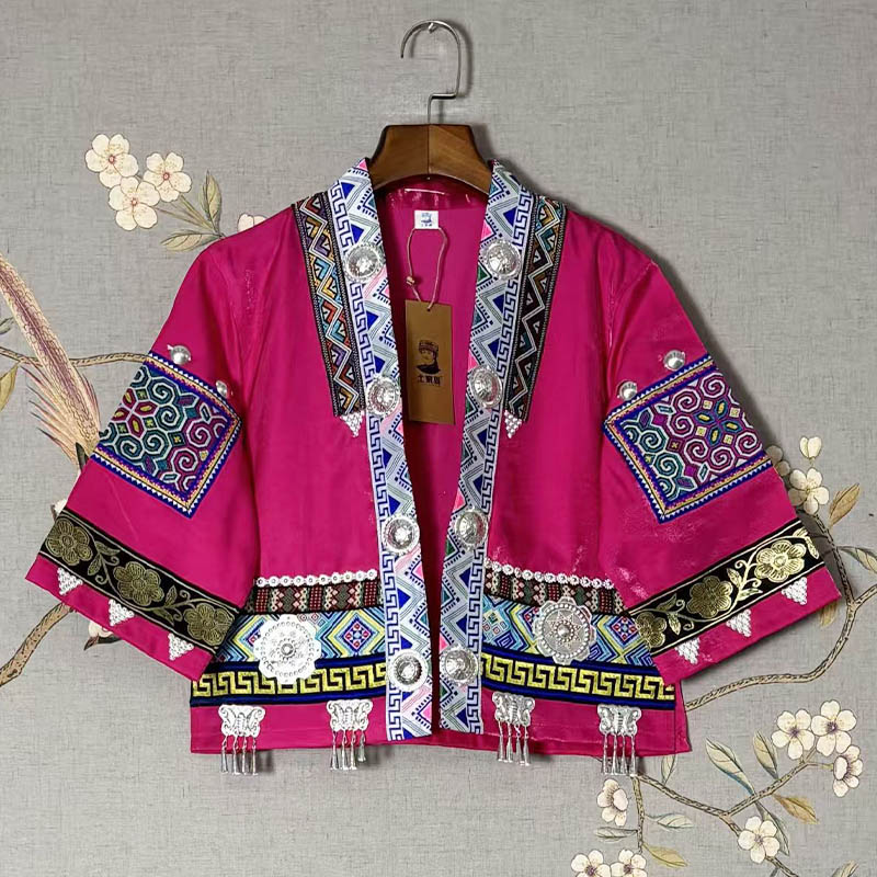 Exotic Ethnic Jacket/Coat for Photoshoots, Travel & Dance Performances (Miao Village Style)